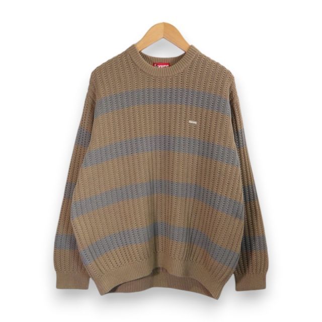 SUPREME 25 ss Loose Gauge Stripe Small Box Sweater Brown サイズL シュプリーム ルーズゲージ ストライプ スモールボックス ニットセーター