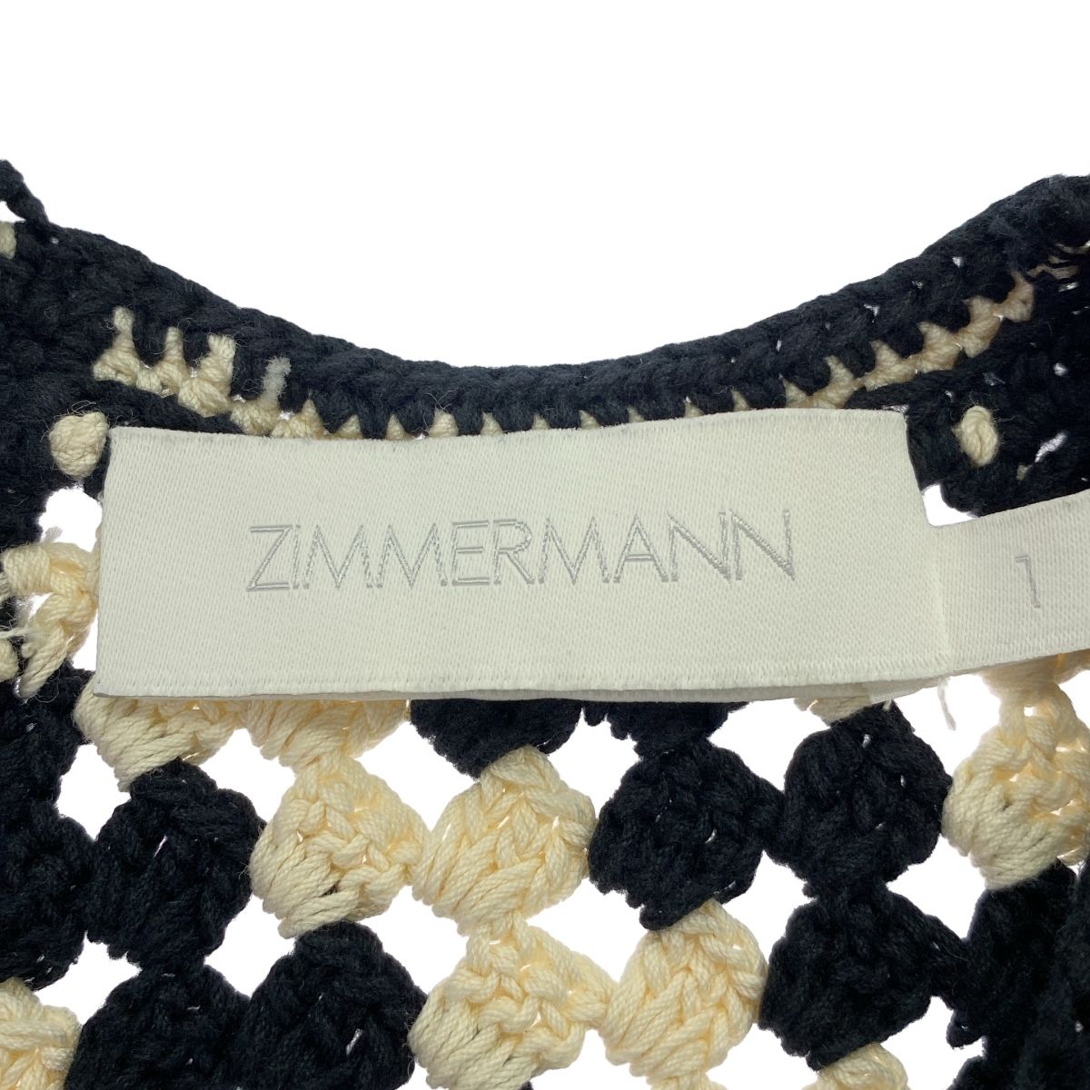 クロシェニットトップス ブラック