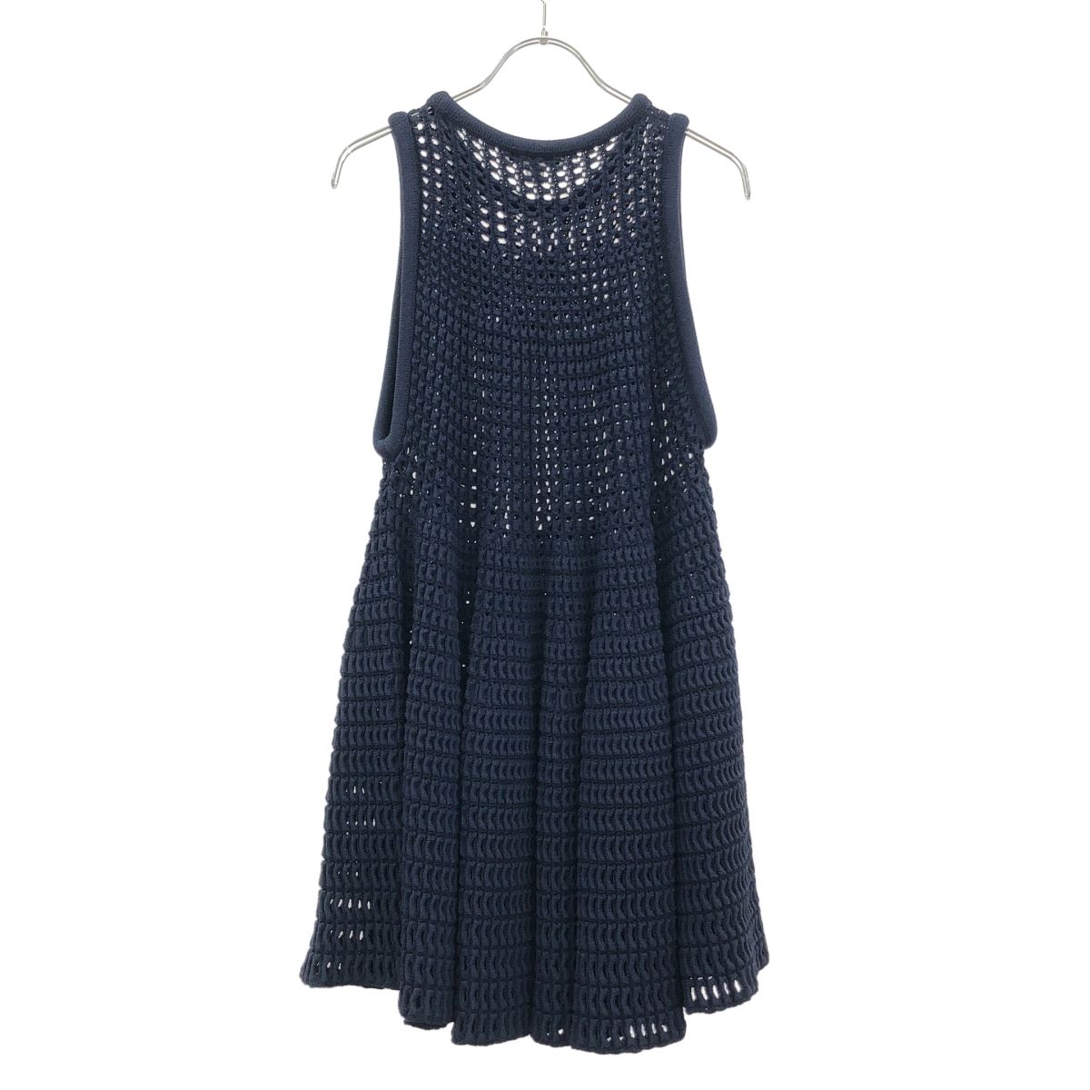 ALAIA アライア WAFFLE KNIT DRESS ワッフルニットワンピース ネイビー 36