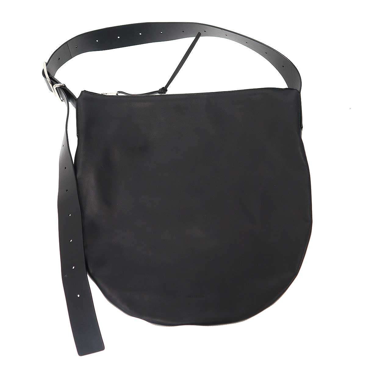 JIL SANDER ジルサンダー MOON Medium レザーショルダーバッグ ブラック