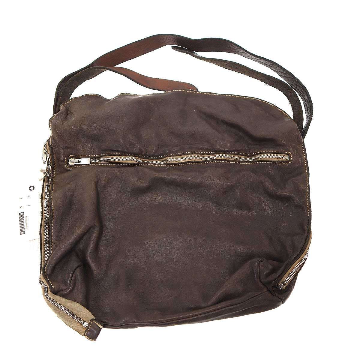 GUIDI グイディ M 10 Q 08 SOFT HORSE FULL GRAIN BAG ホースレザーメッセンジャーショルダーバッグ ブラウン CV 09 T