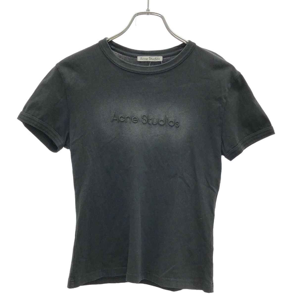Acne Studios アクネストゥディオズ 25SS エンブロイダリーロゴTシャツ FN-WN-TSHI000737 ブラック S Acne Studios アクネストゥディオズ 25SS エンブロイダリーロゴTシャツ