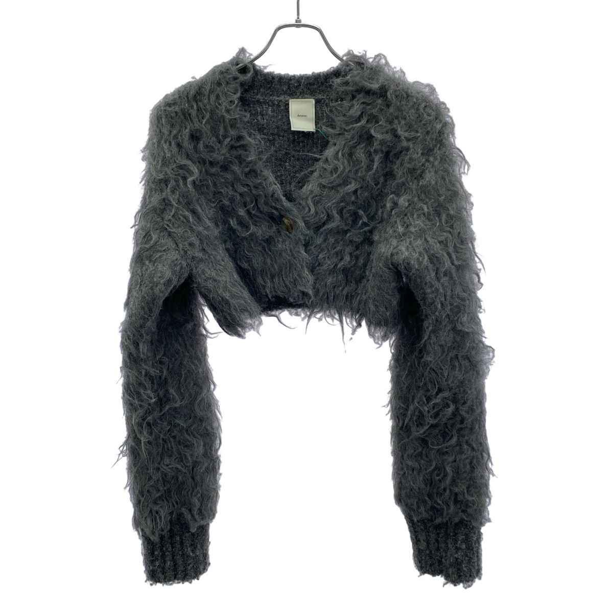 determ; デターム Cropped Shaggy Knit Cardigan クロップドシャギー