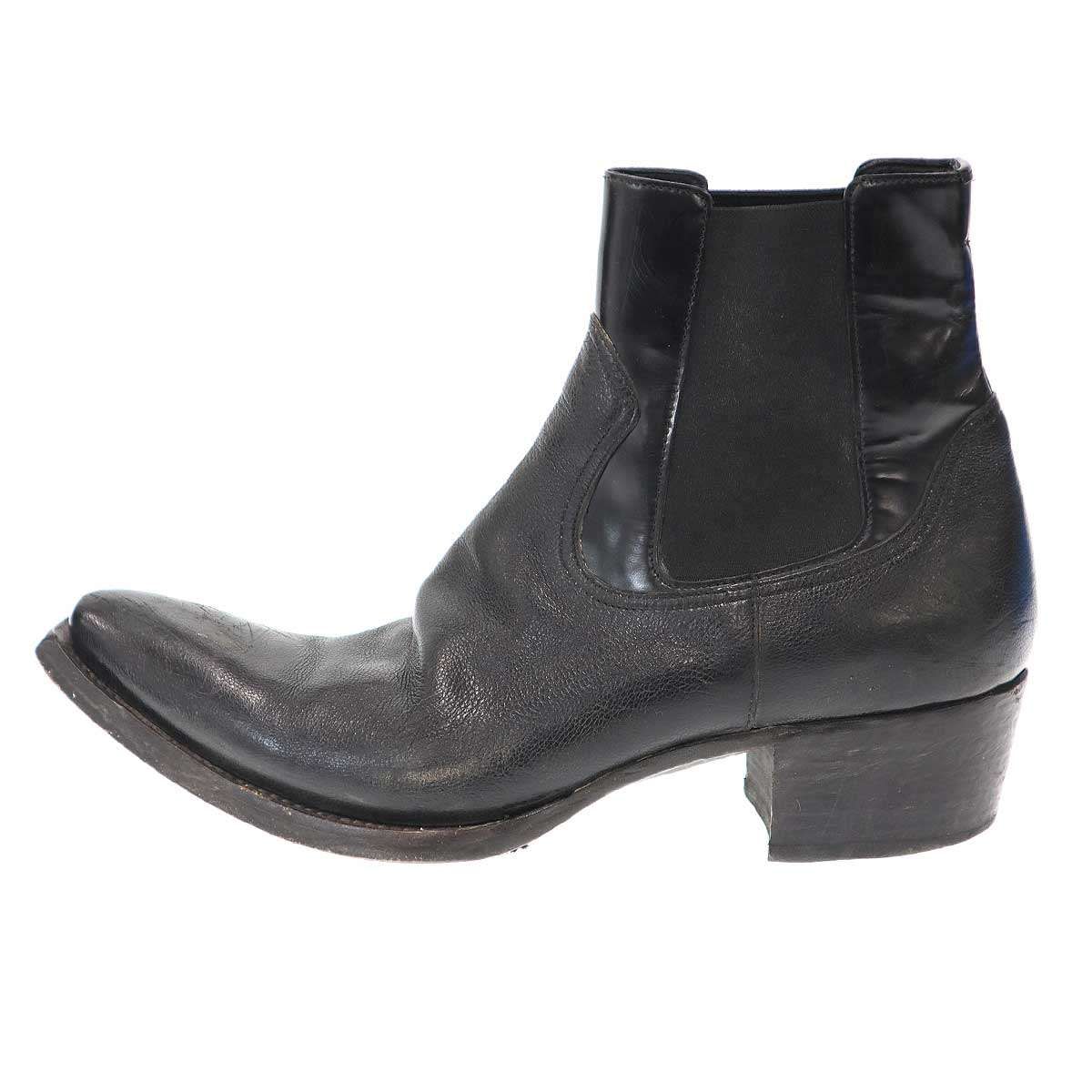 PRADA プラダ サイドゴアヴィンテージレザーブーツ 2 TG 210 ブラック 8 1|2