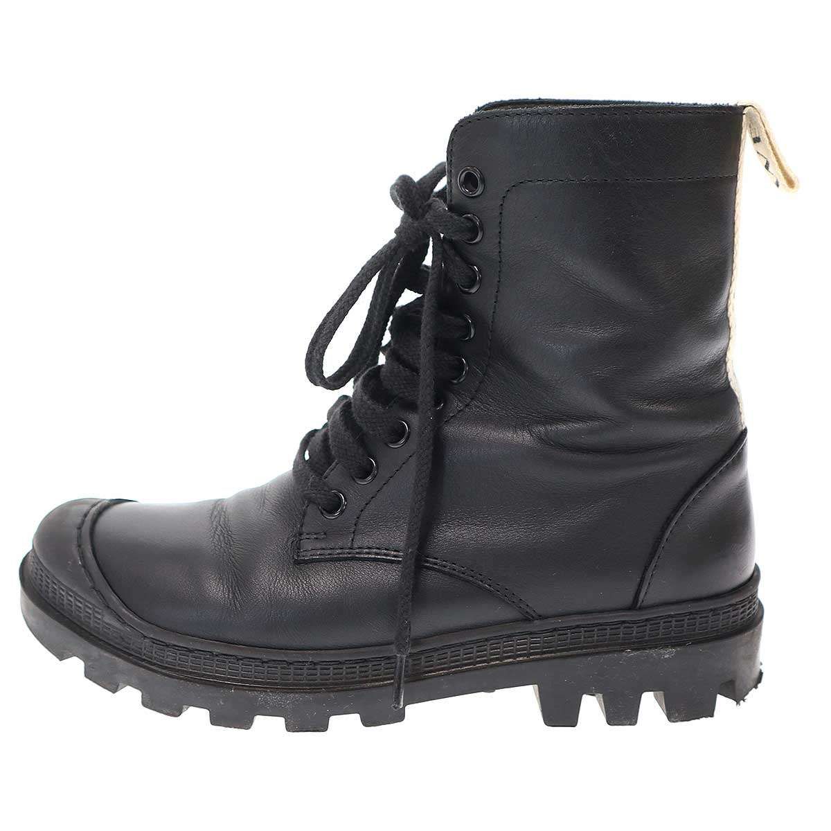 LOEWE ロエベ レースアップレザーブーツ ブラック 37 - メルカリ