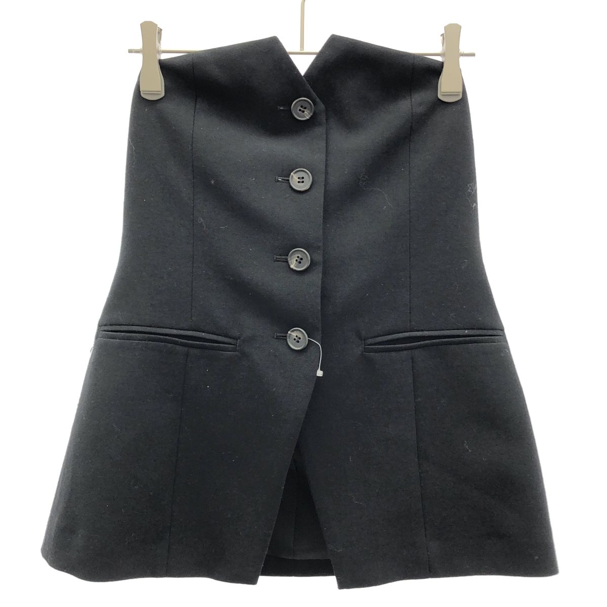 Whim Gazette ウィム ガゼット 24 AW 平織ビスチェ ブラック 36