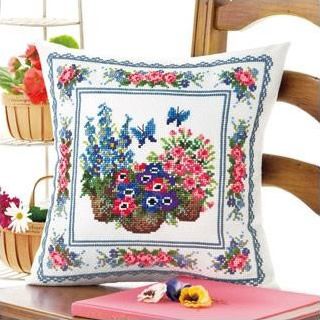 【新品・5営業日で発送】オリムパス製絲 6052 オリムパス ししゅうキット クッション スプリングガーデン (2107be)