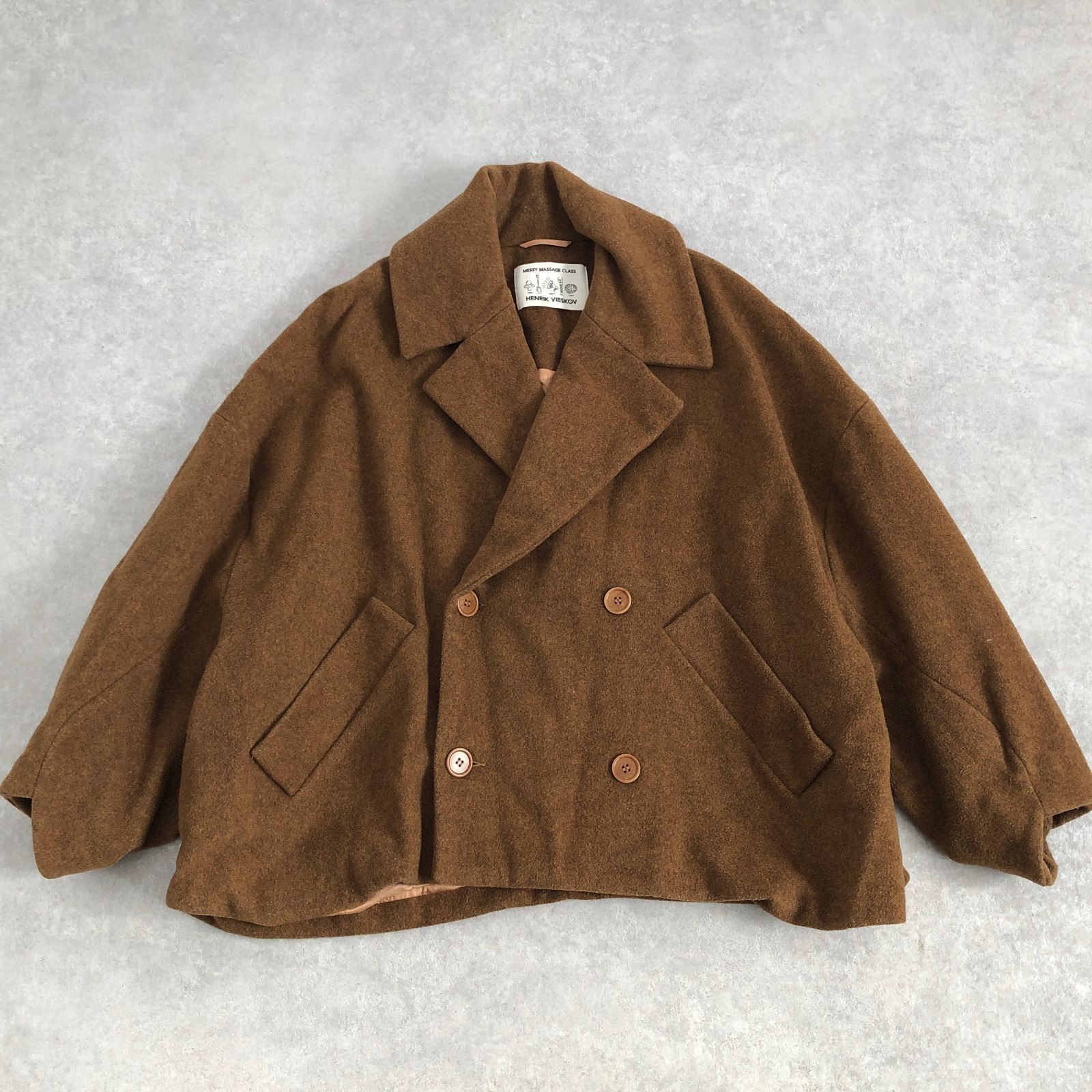 HENRIK VIBSKOV メルトンウール クロップド ショート Pコート