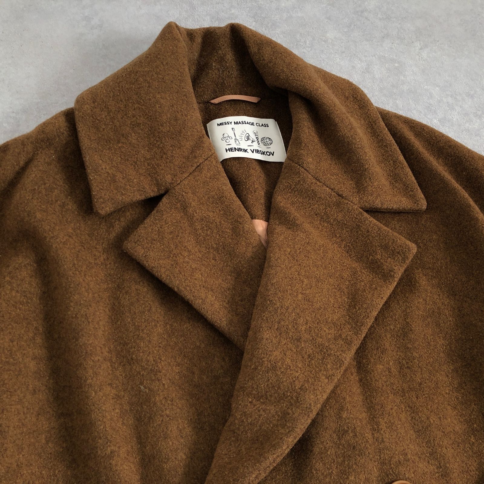 HENRIK VIBSKOV メルトンウール クロップド ショート Pコート