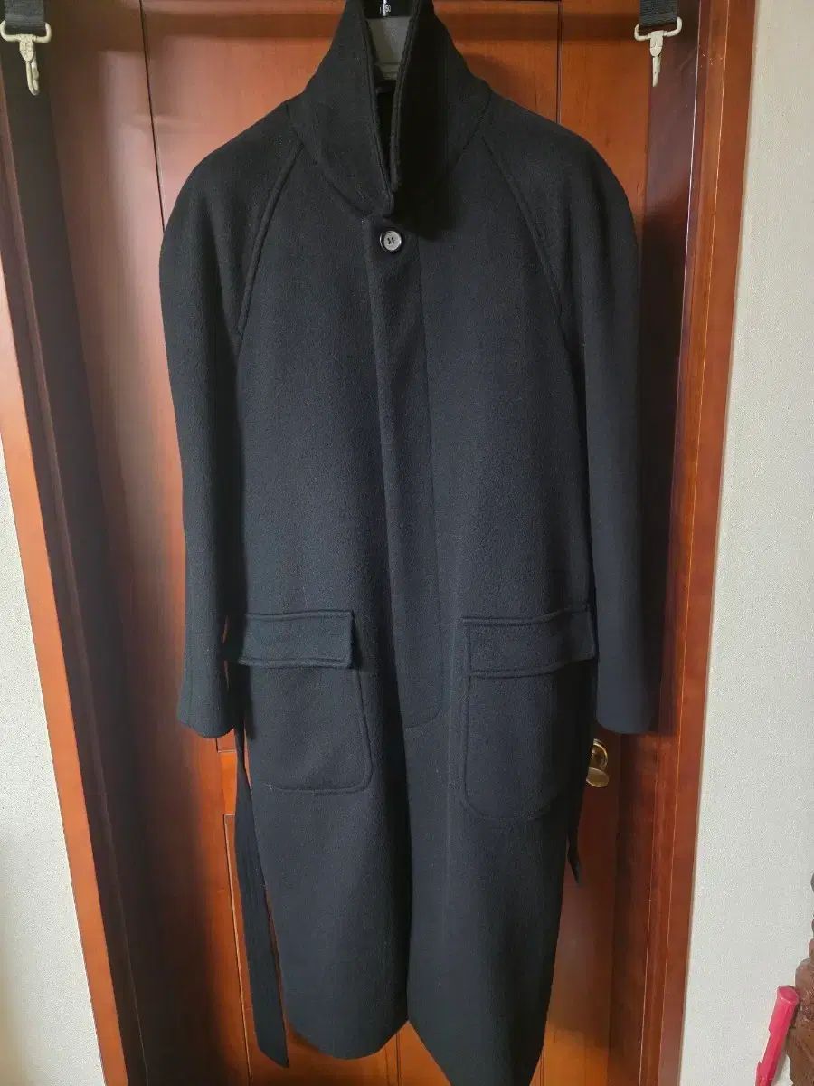 エルガノーベンバー バルマカーン カシミア ブラック ロングコート XL