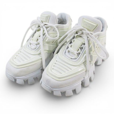 プラダ PRADA スニーカー 819 クラウドバスト サンダー ロゴ 36.5 ホワイト 白 3 kr 2-1 E l