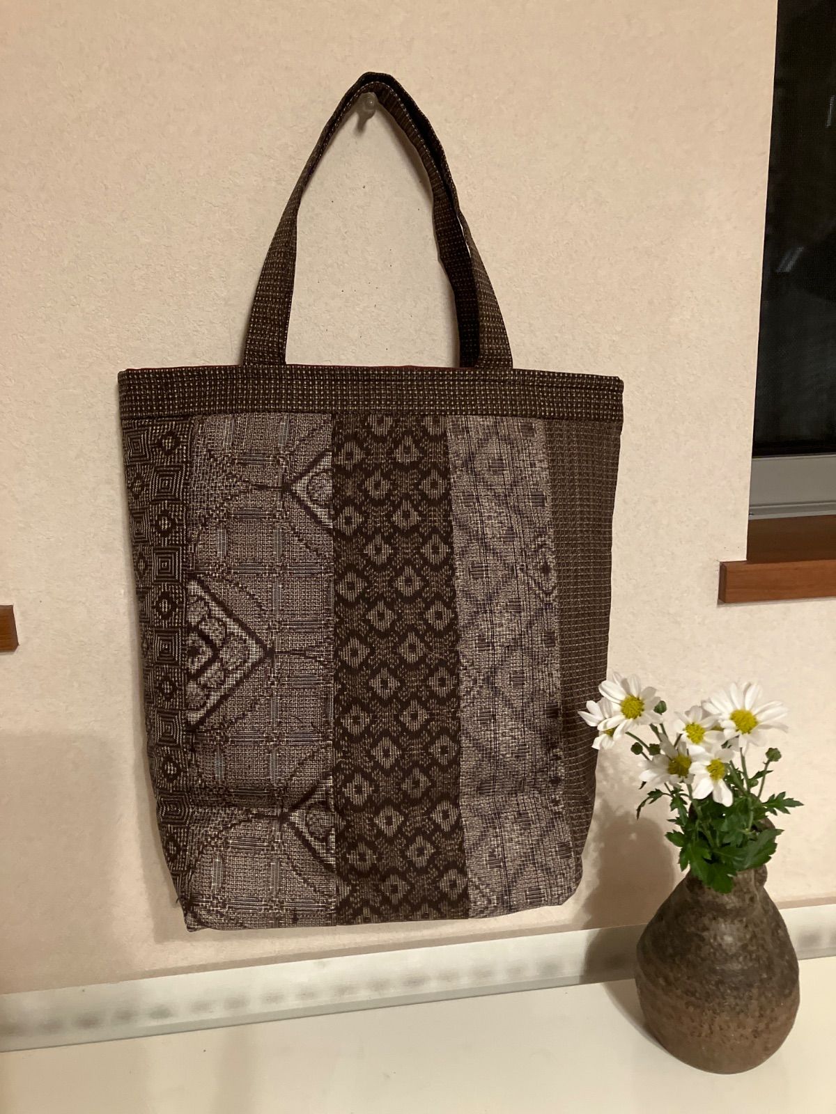 大島紬泥染トートバッグ - メルカリ