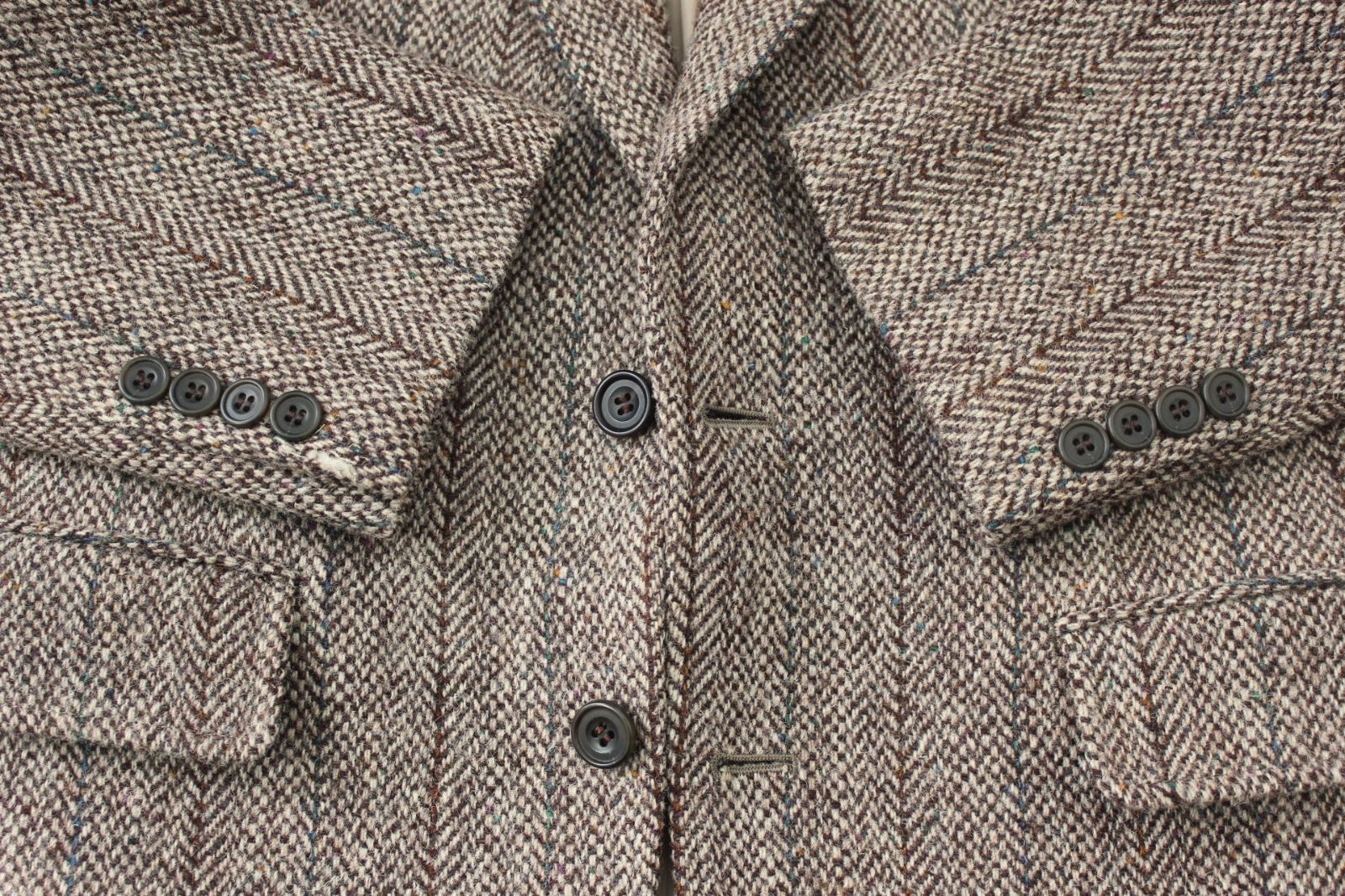 46【美品・訳アリ】ハリスツイード ジャケット A5 メンズ M ブラウン 