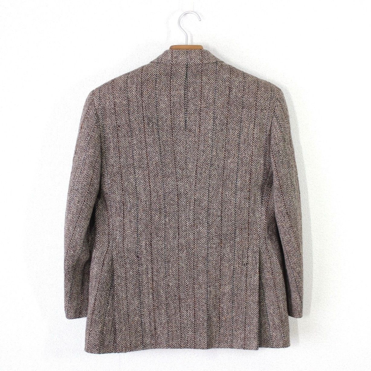 46【美品・訳アリ】ハリスツイード ジャケット A5 メンズ M ブラウン 