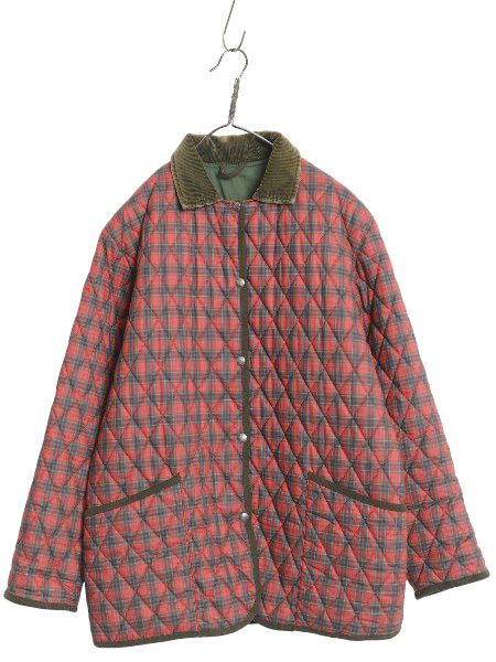80 s 90 イタリア製 BARRAKAN 中綿 キルティング ジャケット レディース L | オールド ヴィンテージ ナイロン タータン チェック ブルゾン
