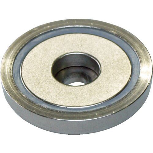 マグナ　ネオジ磁石プレートキャッチ（丸形・キャップ付・段穴タイプ）　（１個入）