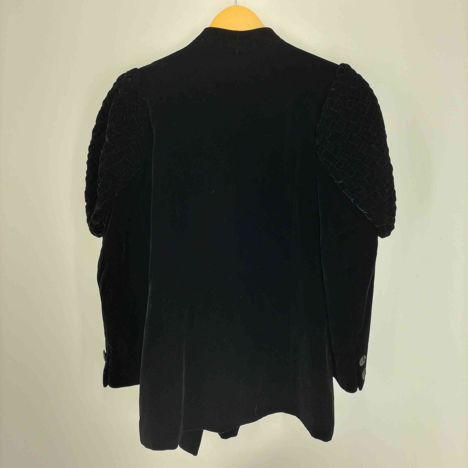 ユーズドフルギ USED古着 編み込み ベロア ノーカラー ジャケット