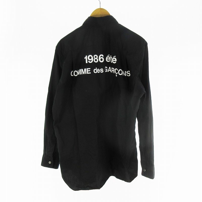 コムデギャルソン COMME des GARCONS CDG シャツ 長袖 ロゴ プリント SZ-B 010 AD 2025 黒 ブラック M