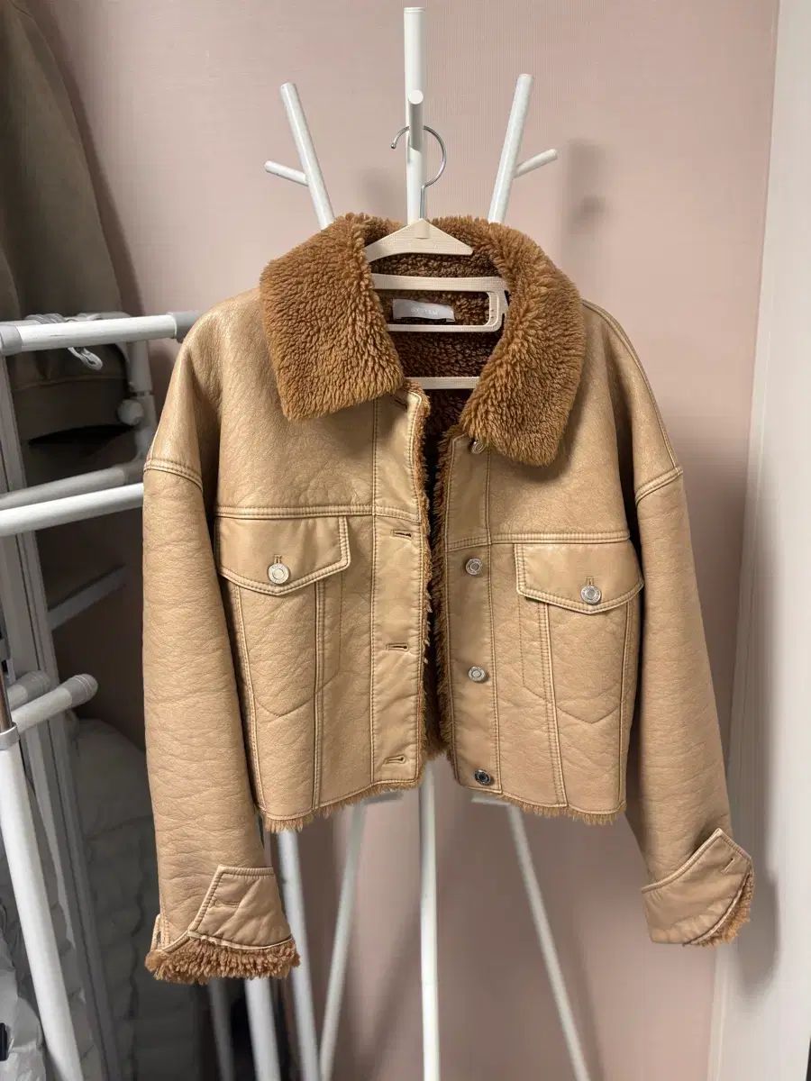 SYSTEM ファー ムートン ジャケット ベージュ