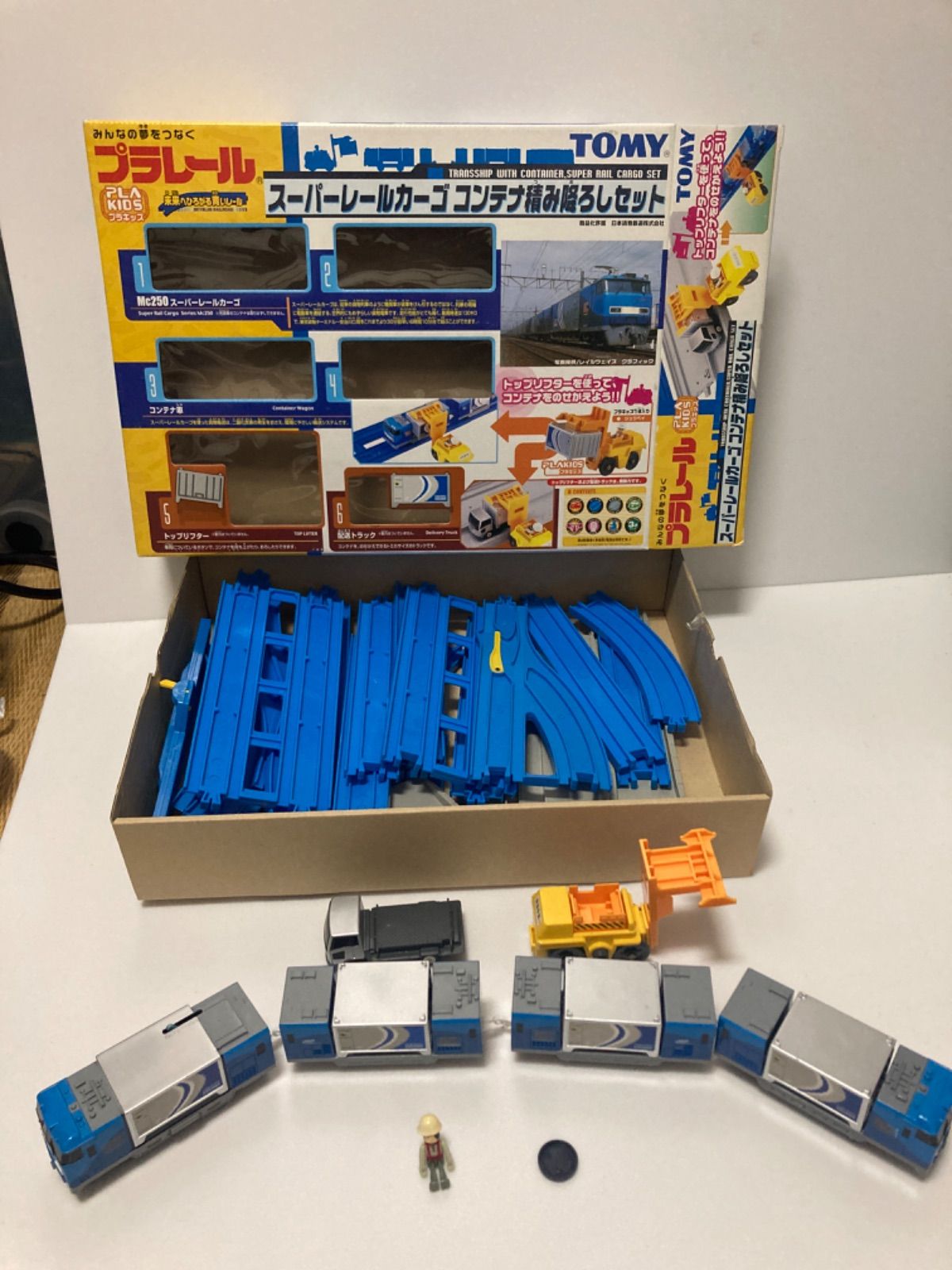  品 TOMY プラレール スーパー レールカーゴ コンテナ積み降ろしセット 車両 プラレール