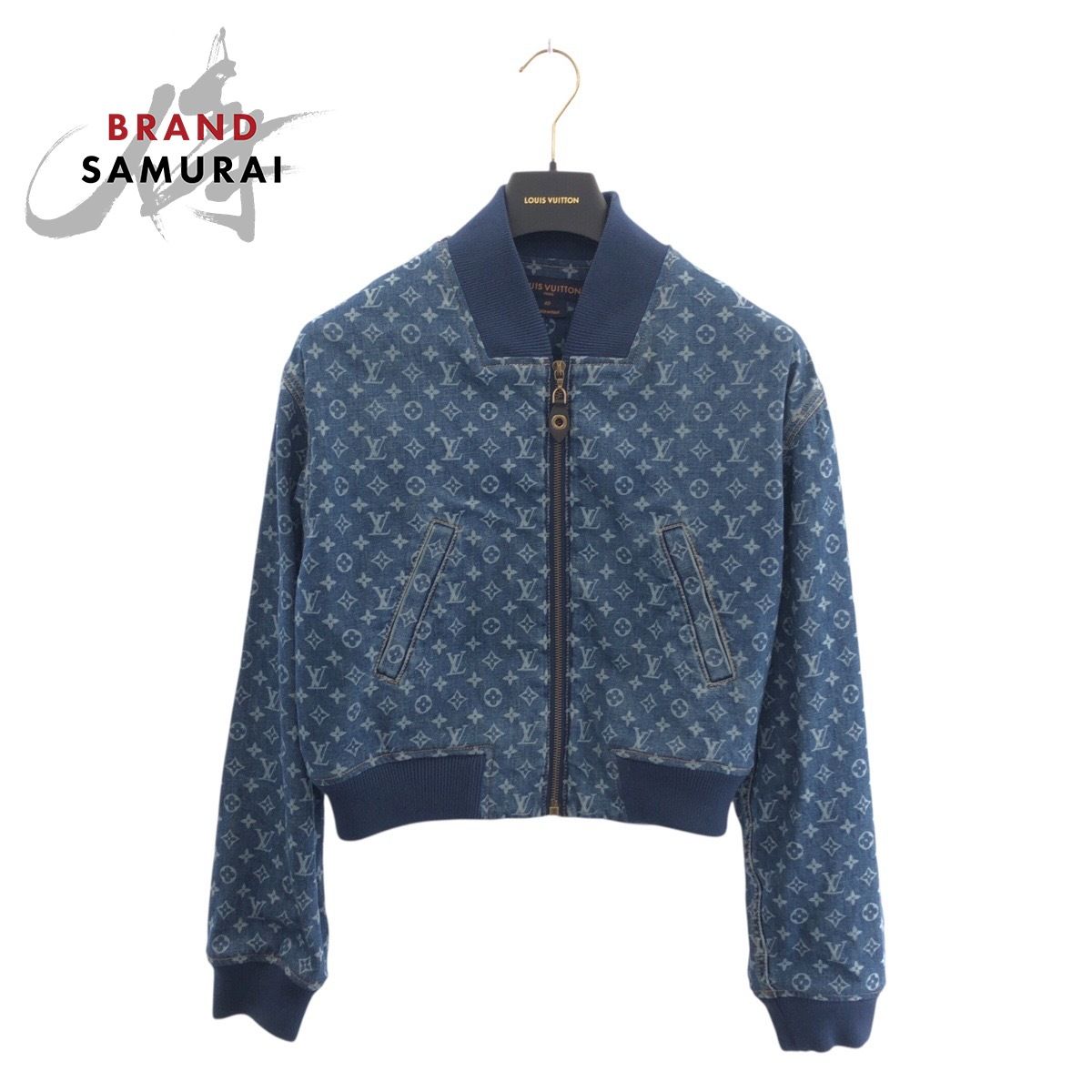 LOUIS VUITTON クロップド モノグラム デニム ボンバージャケット LOUIS VUITTON クロップド モノグラム デニム ボンバージャケット
