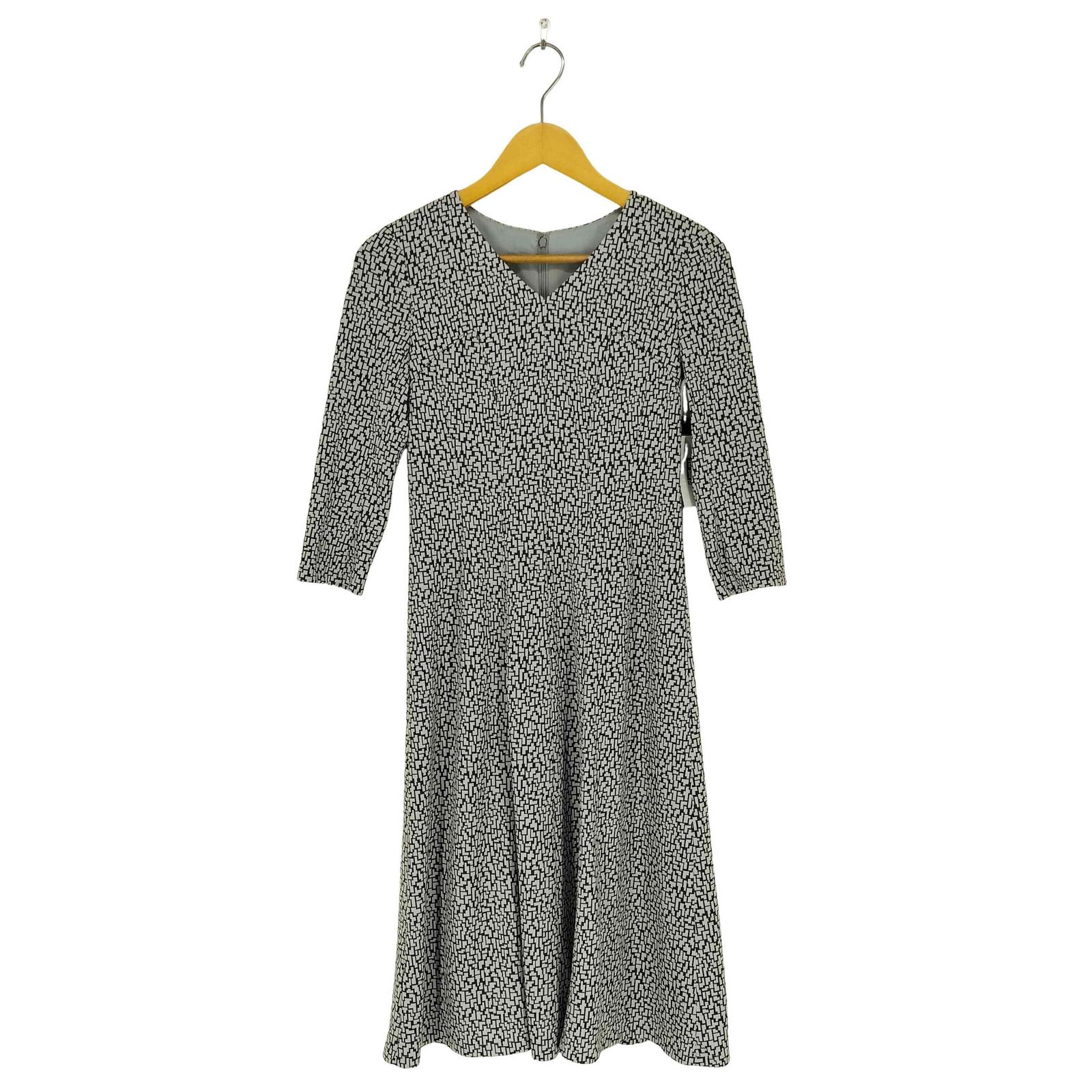 クードシャンス　ジオメトリック柄フレアワンピース36/s クードシャンス COUP DE CHANCE ジオメトリック柄フレアワンピース