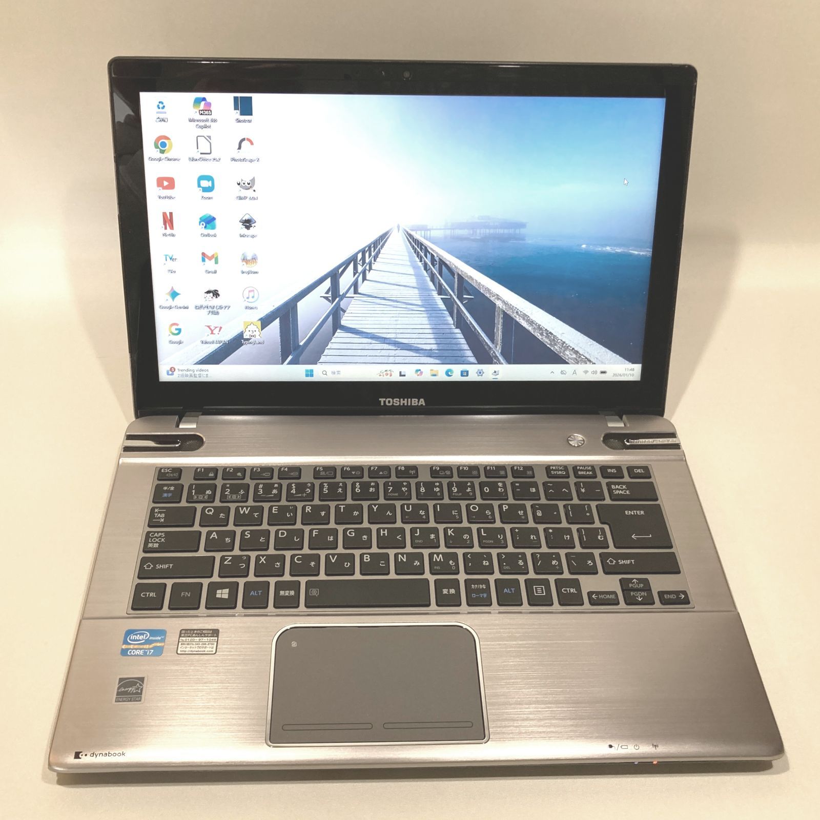 初心者向け 超速i 7 カメラ付 タッチパネル DVD シルバー すぐ使えるノートパソコン T 453-2