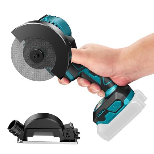 迅速に発送 Elikliv ミニグラインダー 充電式 1台2役 ディスクグラインダー＆丸ノコ 小型 軽量 ブラシレスモーター搭載 外径100 mm 内径15 3段階スピード調整 正逆回転対応 静音設計 高速研磨 ベース付き 本体のみ 金属 dc 8033 de