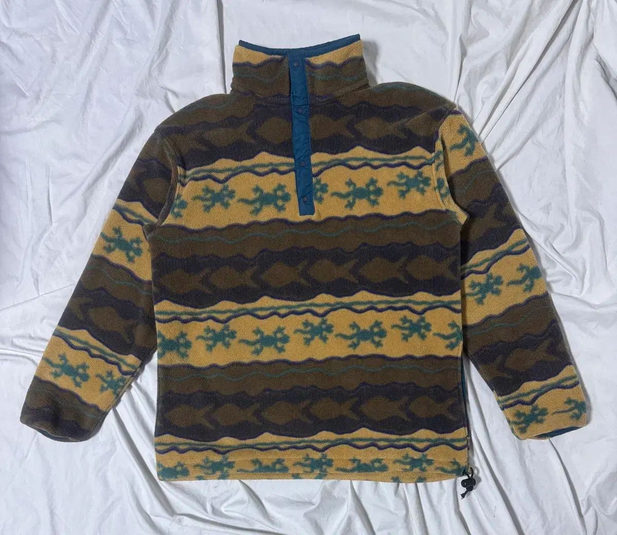 エルエルビーン 개코 スナップ ボタン フリース 도마뱀 물고기