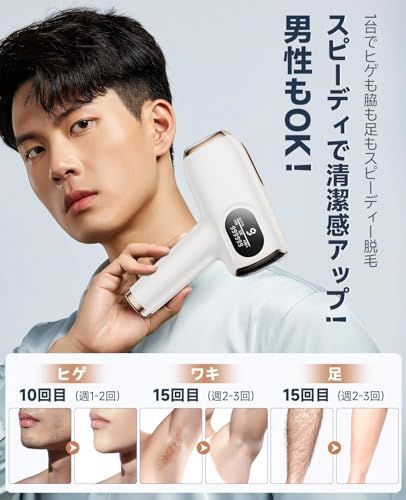  脱毛器 サロン級IPL光技術 刺激レス VIO対応 髭 家庭用 顔 全身 Vライン 男女兼用 99万発耐久9段階調節 手動 自動照射 無痛 光美容器 保護眼鏡＆カミソリ付き たった3回で効果実感 White 928 b 4450 その他 キッチン 食器