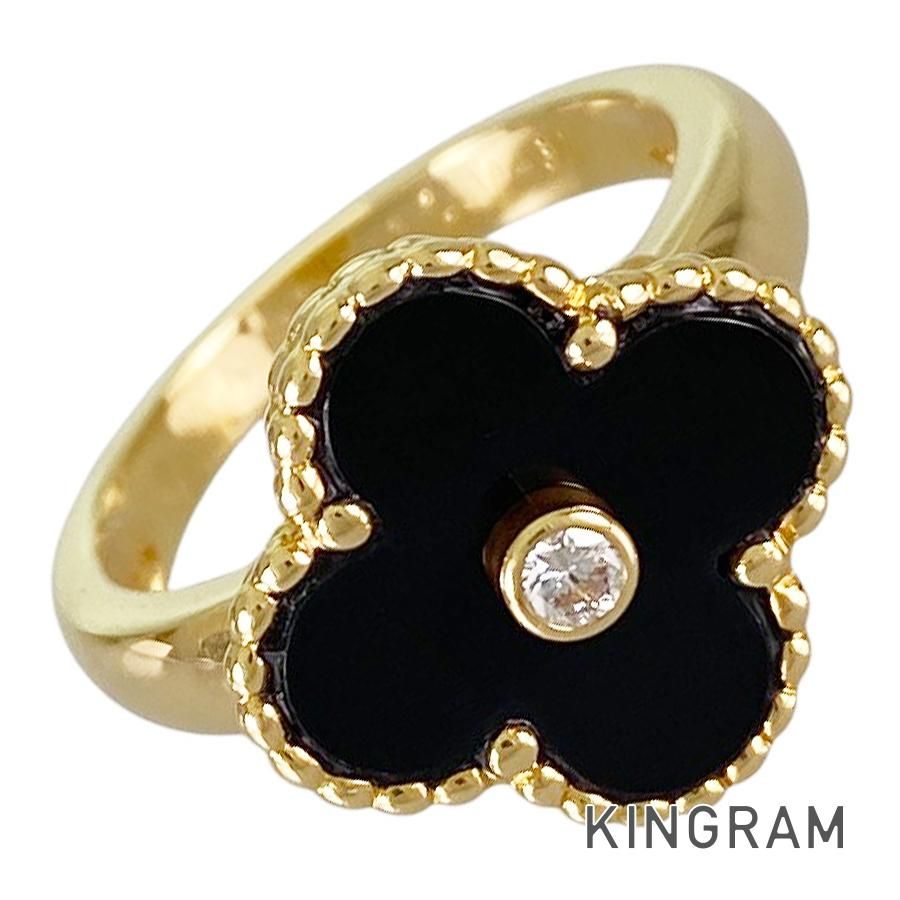 ヴァンクリーフ＆アーペル Van Cleef - Arpels ヴィンテージ アルハンブラ K 18 YG オニキス 11号 51 リング ss