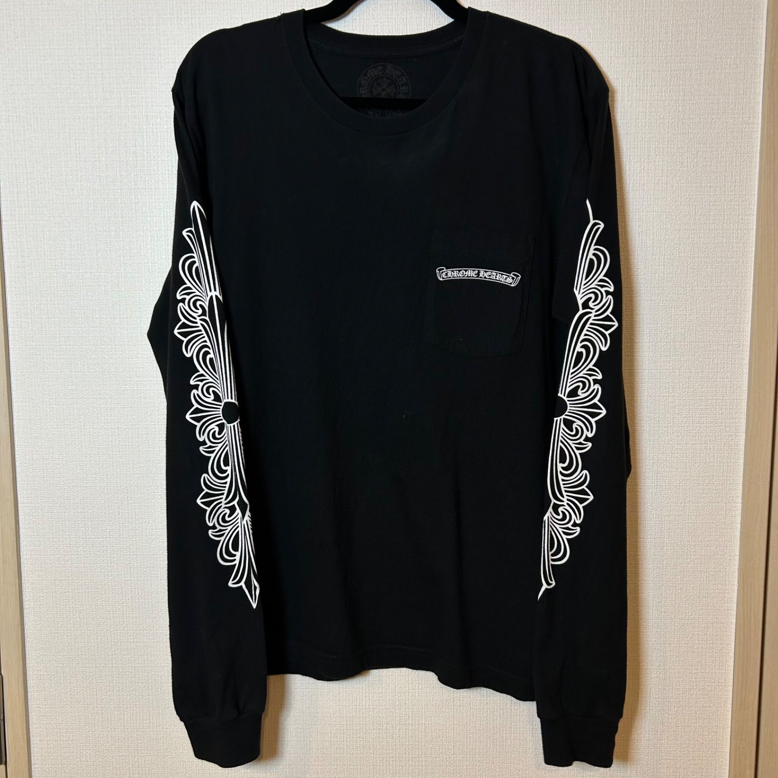 クロムハーツ Chrome hearts ロンT カットソー バックロゴ ダガー ロゴ