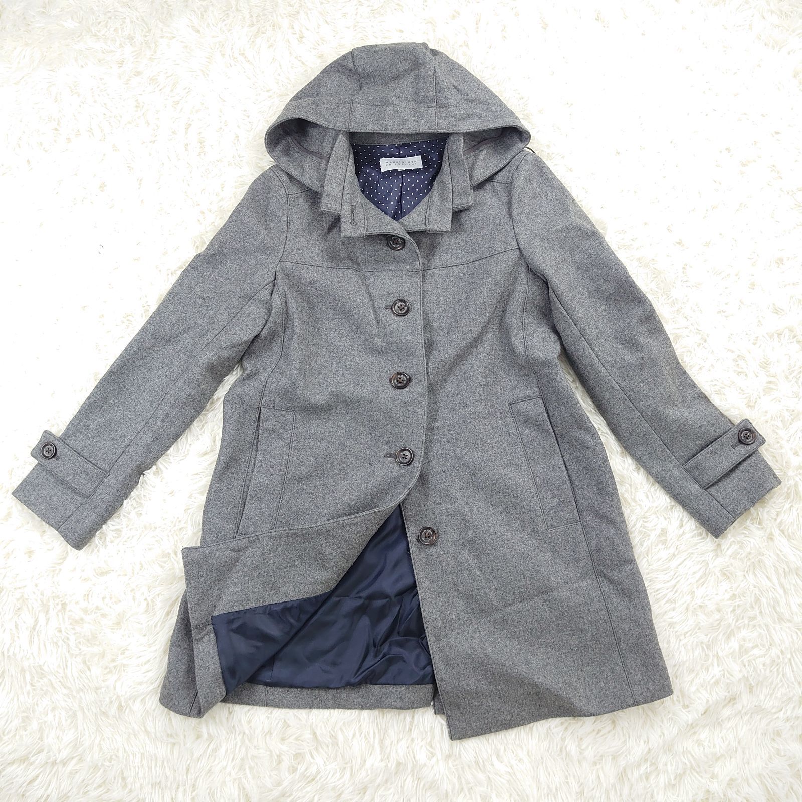 ケイト様　 美品　マッキントッシュフィロソフィー ウールコート38 M グレー MACKINTOSH philosophy マッキントッシュフィロソフィー 38 ウール