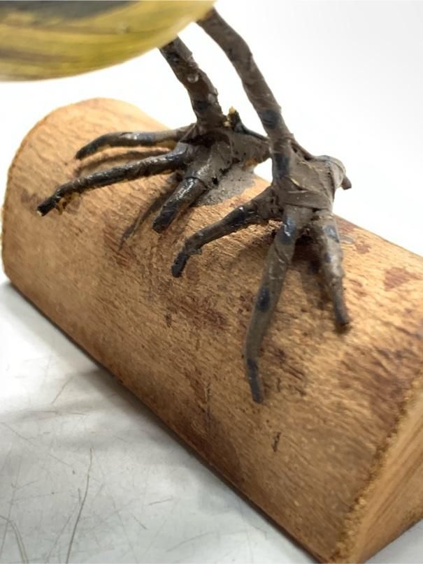 希少 キセキレイ バードカービング 野鳥彫刻 木彫りの野鳥 置物