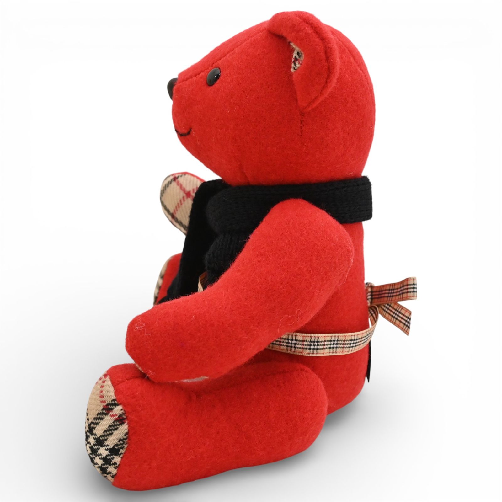 バーバリー ノバチェック テディベア ぬいぐるみ レッド マフラー A