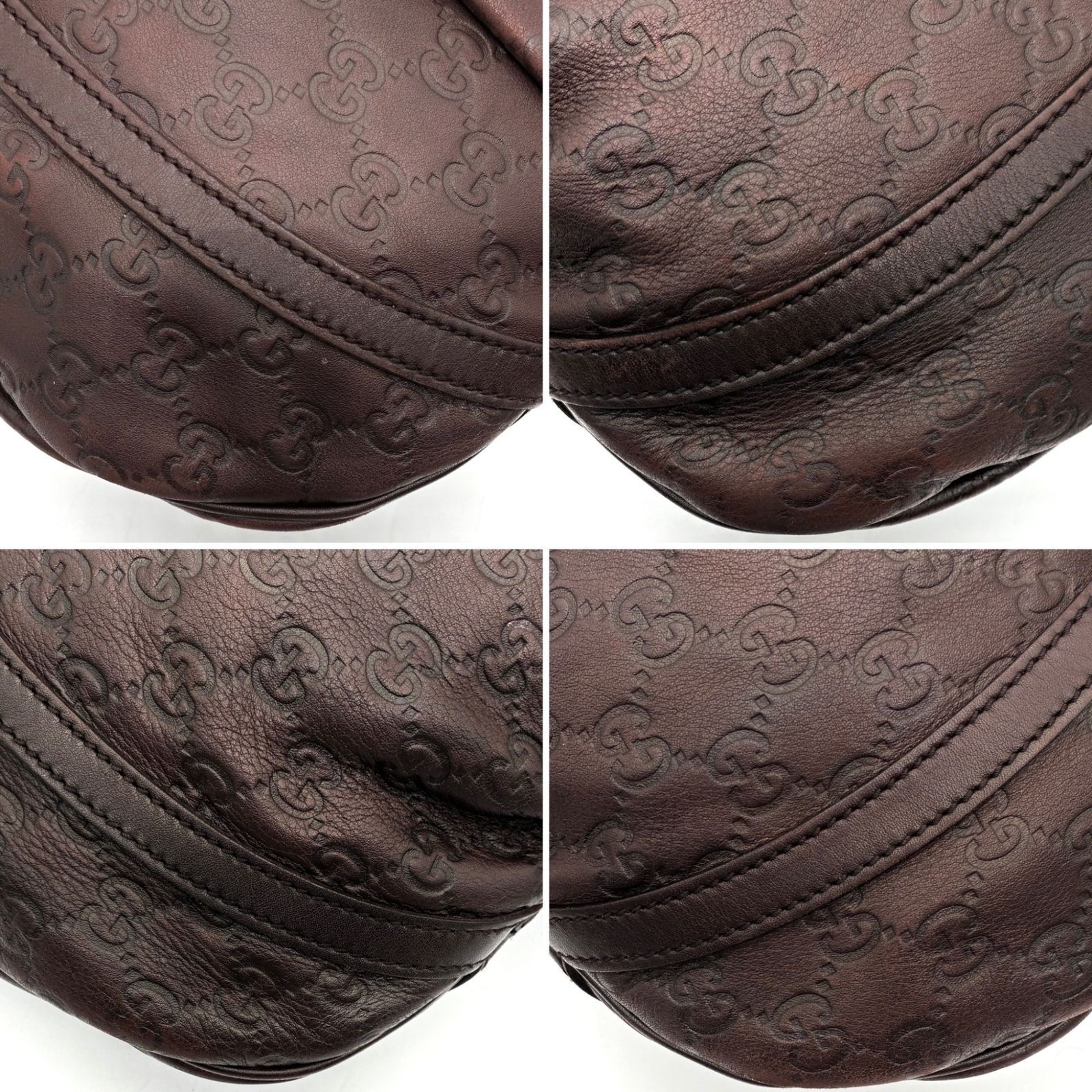 美品・正規品 GUCCI グッチ ショルダーバッグ アビー GG シマレザー 本