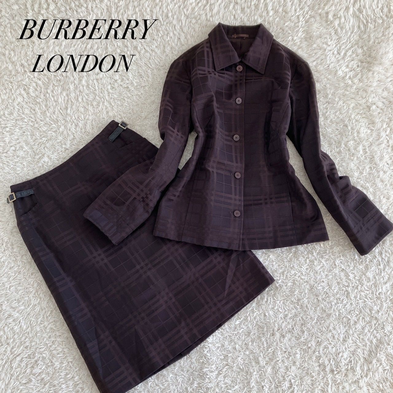 高級✨BURBERRY】バーバリー スカートスーツ セットアップ Mサイズ 