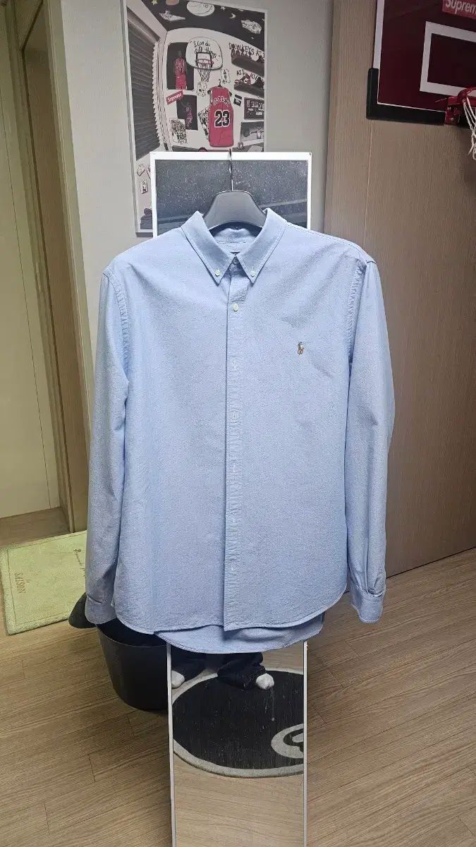 ポロラルフローレン オックスフォード シャツ ブルー スリムフィット XXL