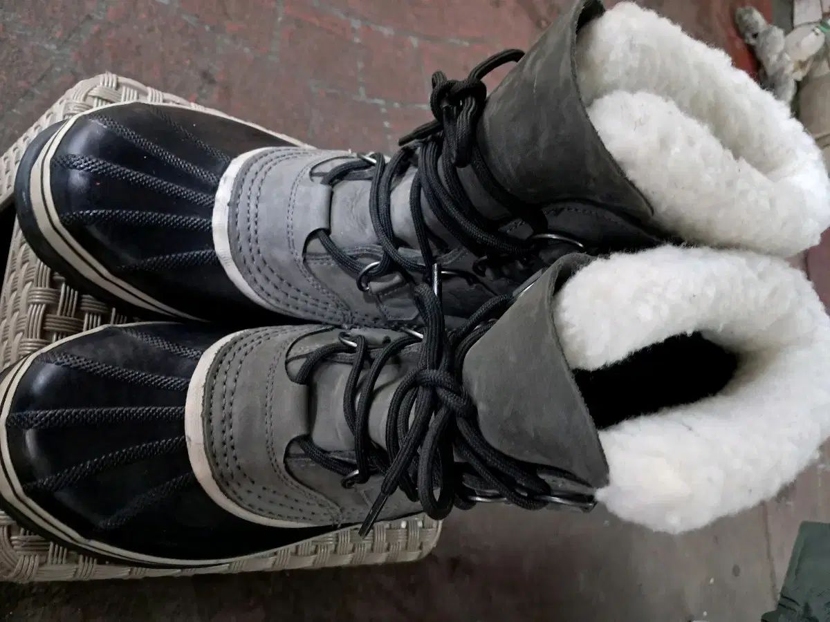 ソレル ファー ブーツ グレー|ブラック 255 260