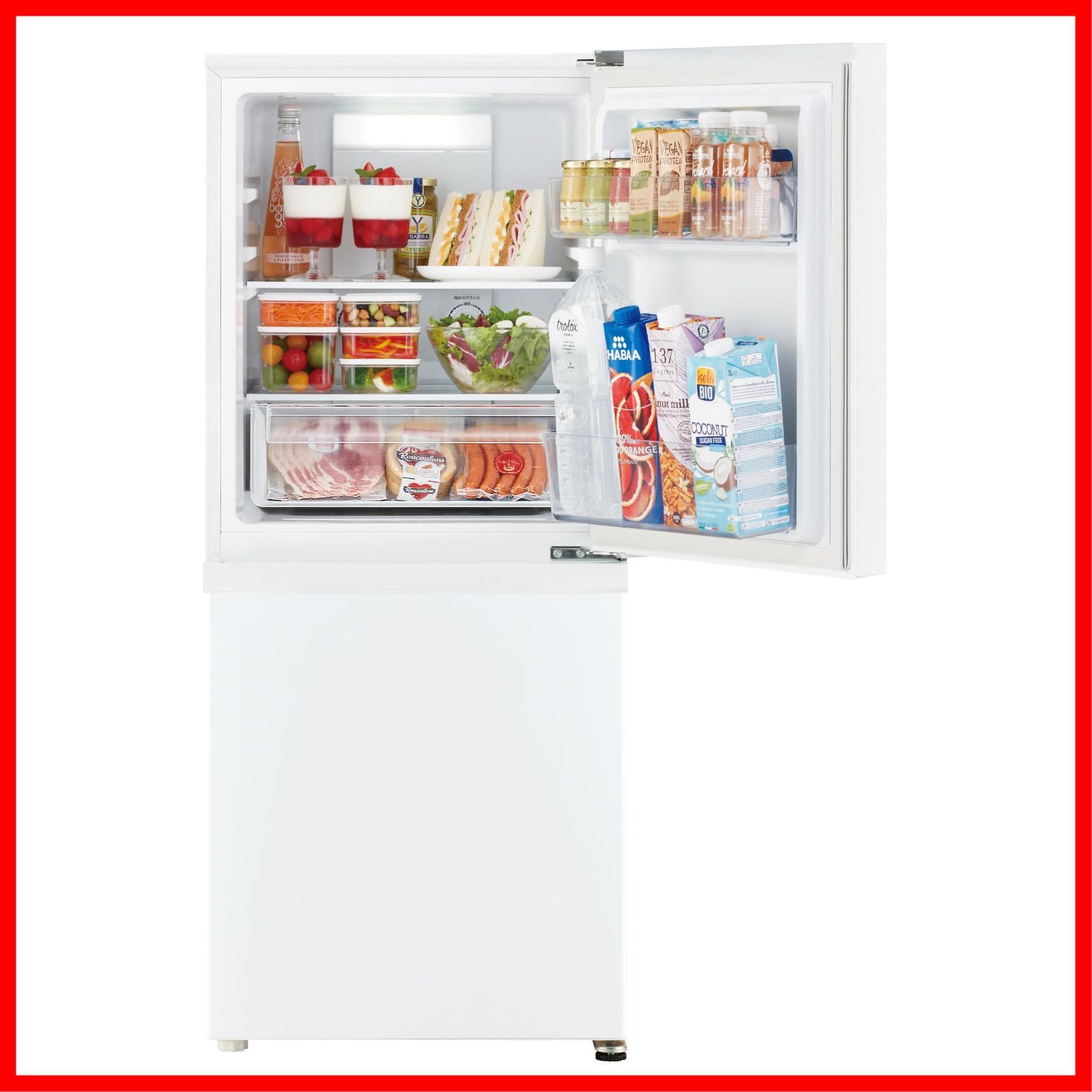 冷蔵室86Ｌ冷凍室51 L 大容量 マットホワイト 幅50 cm 137 冷蔵庫 AQR-14 R W 2ドア AQUA