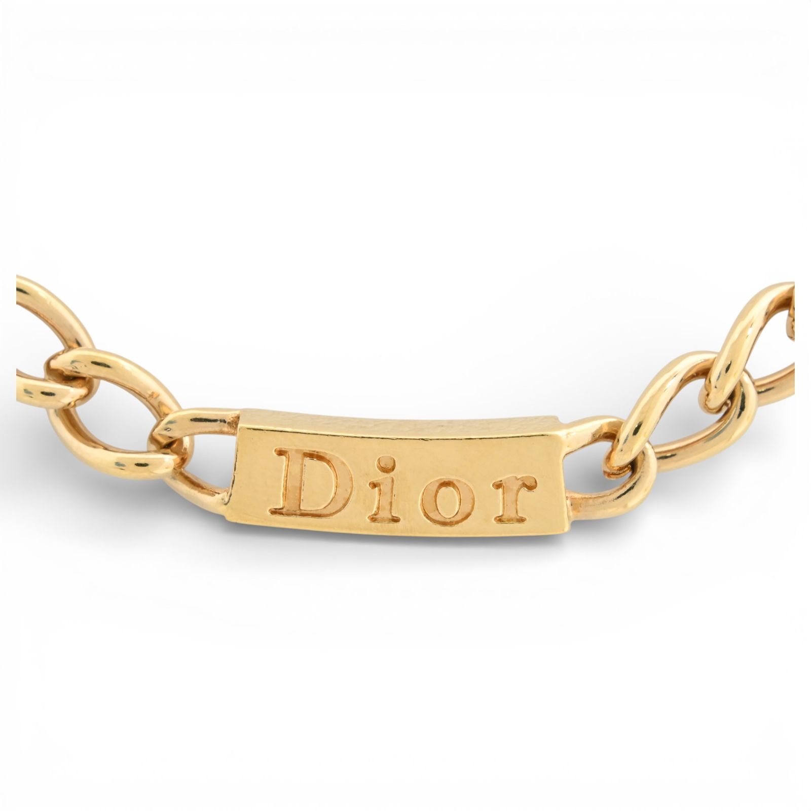 ディオール ロゴプレート ゴールド チェーン ネックレス Aランク di 7809 ba