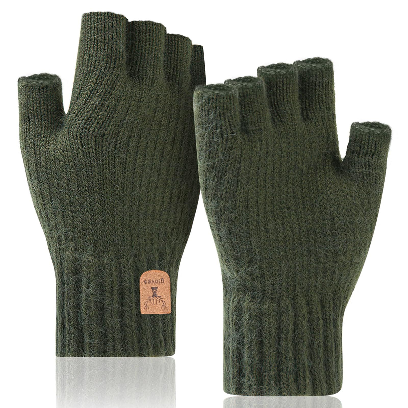 AOY 防寒手袋 手袋 指なし 半指で指を自由に動き 暖かく冬を過ごし 指なし手袋 防寒 厚手 裏起毛 肌に優しい ストレッチ性 スマホタッチ 指出し 指切り パソコン ゲーム オフィス 自転車 バイク