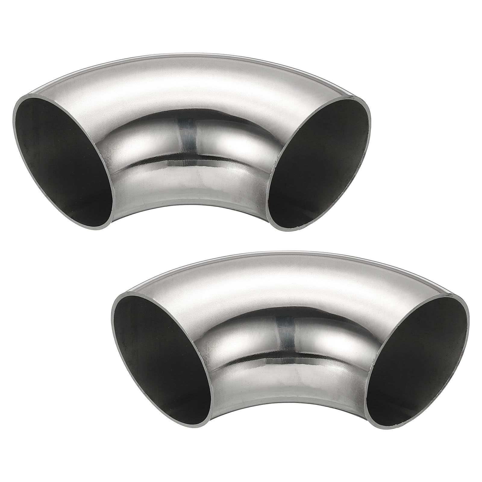 PATIKIL 90度ステンレス鋼管 外径48 cm SS 304ステンレス鋼 ベンドチューブエキゾーストエルボパイプ マフラージョイント 車用改造用 ハンドレール継手 シルバートーン 入り