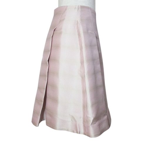 ジルサンダー JIL SANDER NAVY 美品 シルクスカート タックフレア ひざ