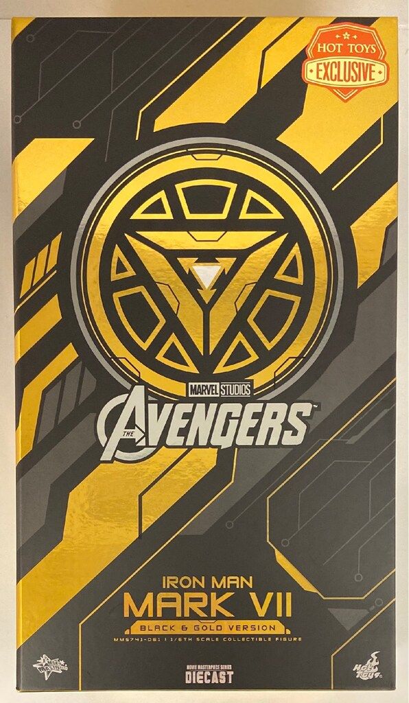 HOTTOYS MOVIE DIECAST IRON MAN MARK VII | BLACK - GOLD VERSION MMS 741-D