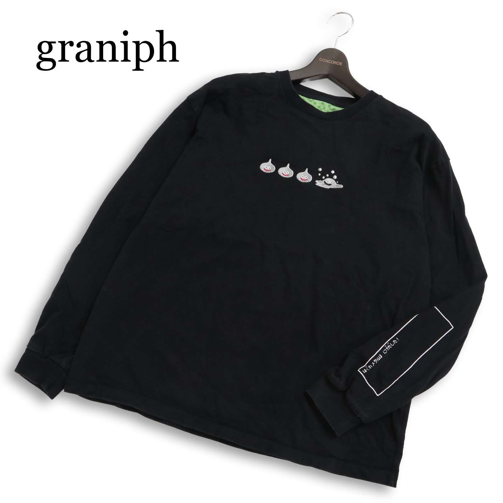 【S】(黒)はぐれメタル ロンT グラニフ ドラクエ Design Tshirts Store graniph - 【S】(黒)はぐれメタル ロンT