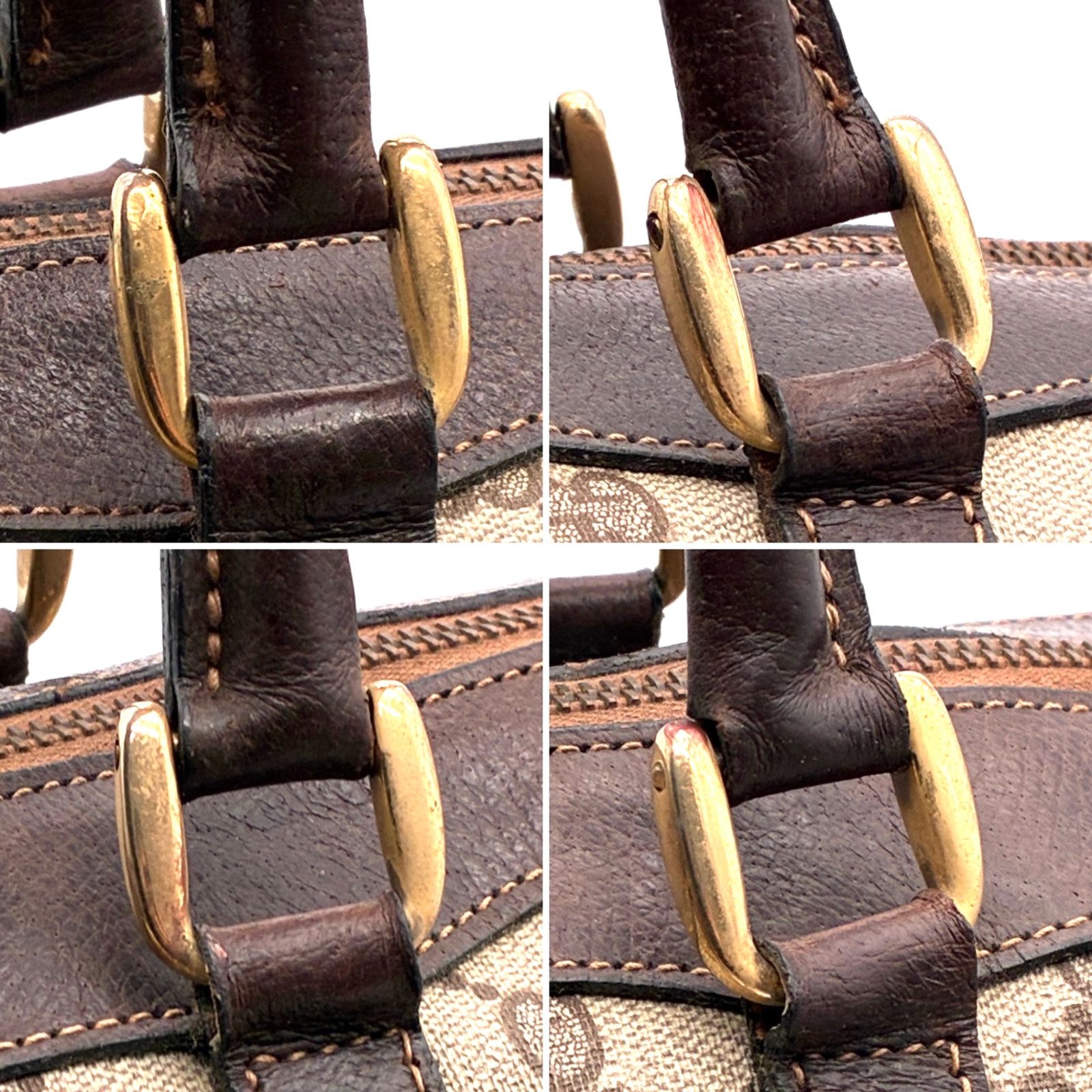 美品✨グッチ ミニボストン ハンドバッグ シェリーライン GGスプリーム 3室 オールドグッチ ミニボストンバッグ GGスプリーム シェリーライン 紺色