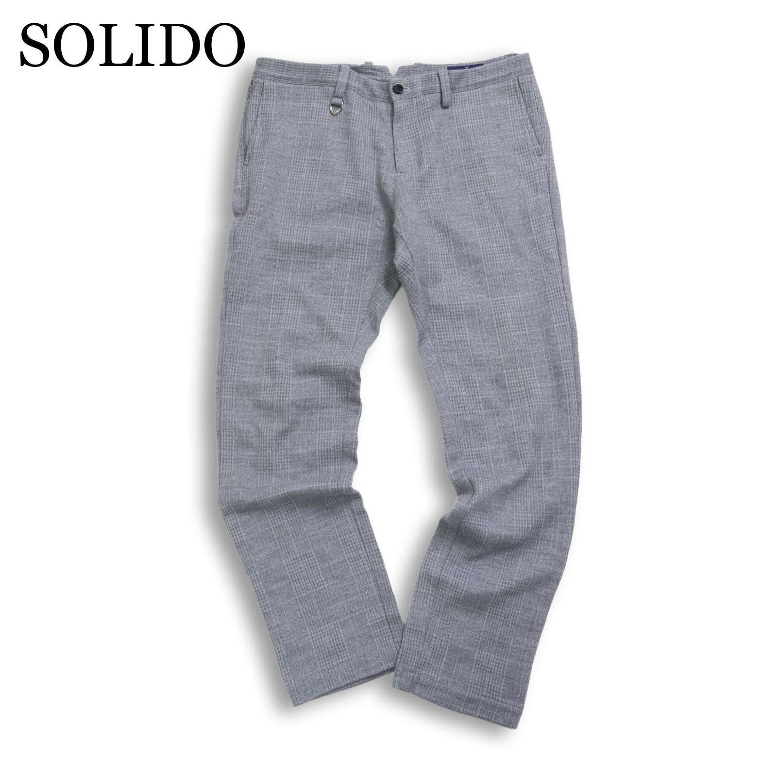 SOLIDO ソリード 秋冬 ストレッチ☆ グレンチェック ウール スラックス