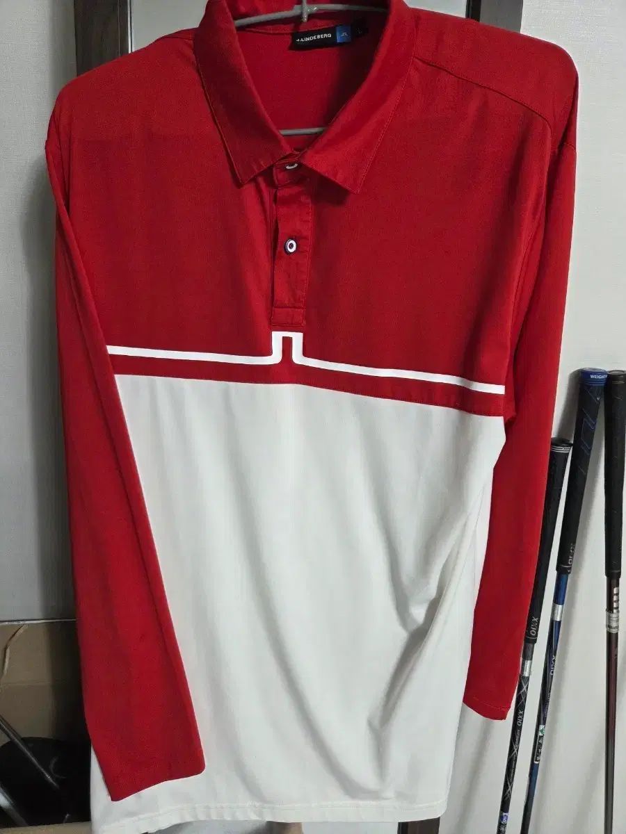 J. J.リンドバーグ ゴルフ ウェア L 105 長袖 レッド 白