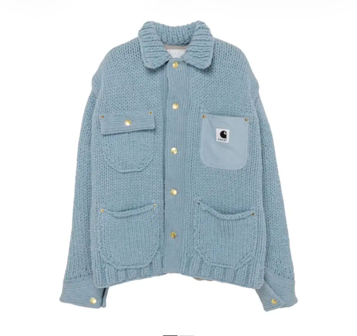 サカイ カーハート ニットカーディガン ブルー